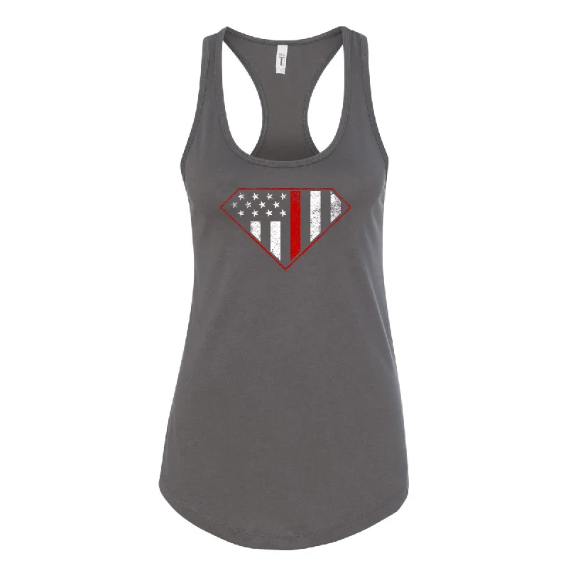 Red Line Superwoman Women's Racerback Tank bronze tank top