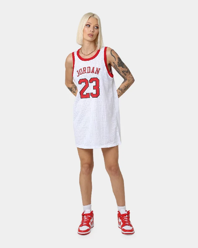 Jordan Women's Chicago Bulls Michael Jordan #23 Heritage Dress White/Gym Red Tunics Canvas sturdy