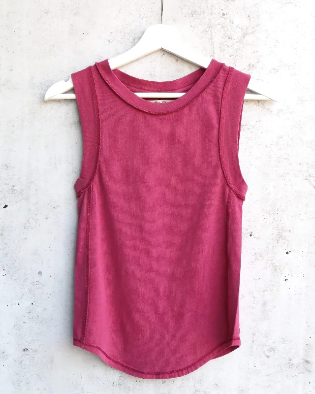 Free People - We The Free Go To Tank in Raspberry seamless tank top