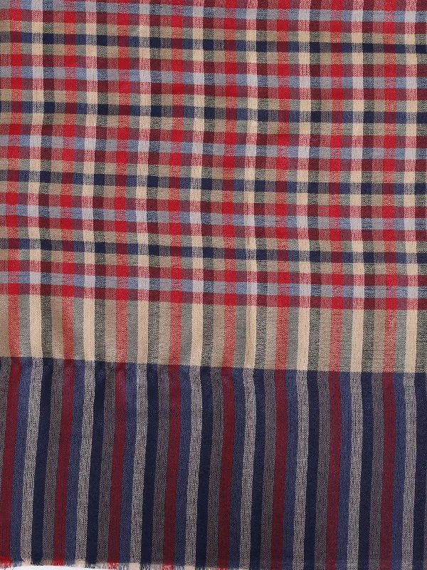Blue Multi Check Shawl for women Elegant Pashmina Shawl Cape
