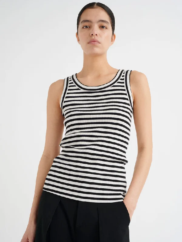 InWear DagnaIW Striped Tank Top Whisper & Black essential tank top