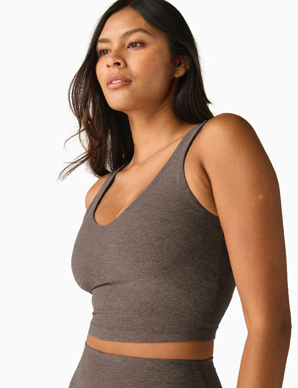 Spacedye Good Day Cropped Tank - Soft Umber Heather mint tank top