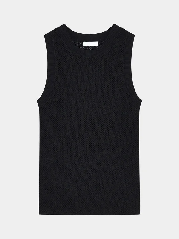 2NDDAY 2ND Consuelo Knit Tank Top Black sheer tank top