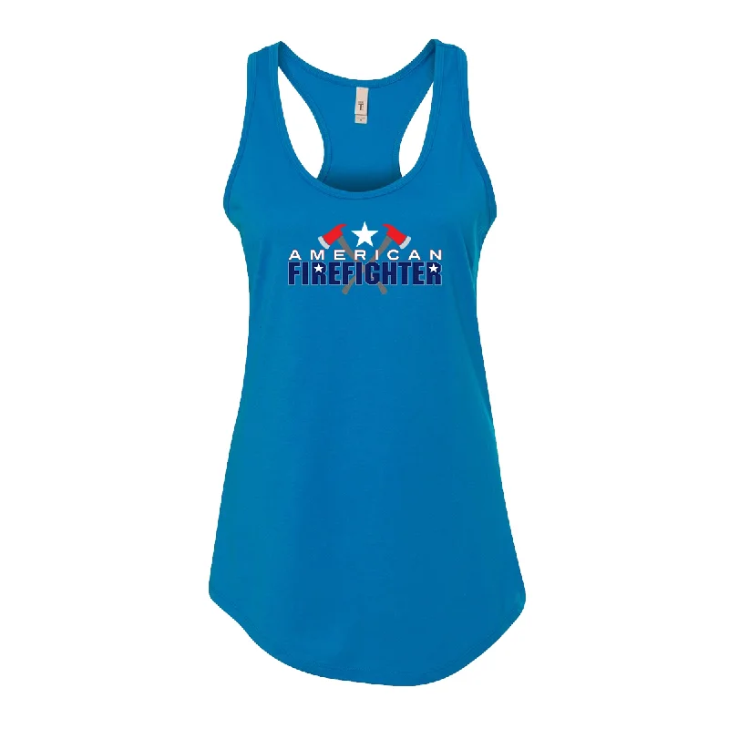 True American Firefighter Women's Racerback Tank black tank top