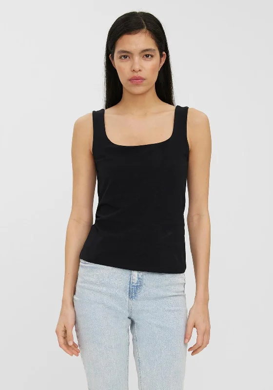 Vero Moda Ola Tank Top, Black cold shoulder tank