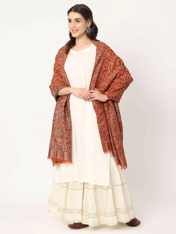 Dark Mustard Pure Wool Kani Multiweave Shawl for women Classic Knit Shawl Wrap
