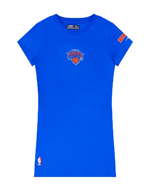 NBA NEW YORK KNICKS CLASSIC BIG GIRLS TEE DRESS (ROYAL BLUE) Turtleneck Warm Winter