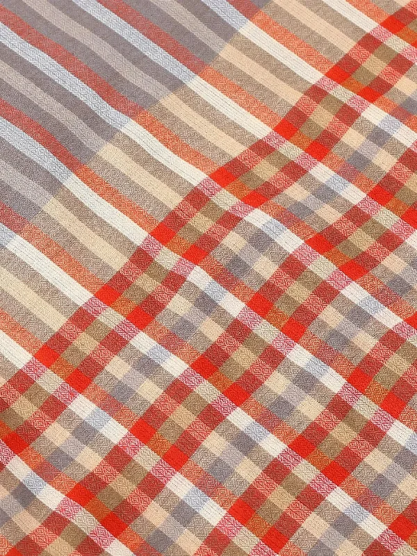 Grey Brown Multicolour Check Shawl for women Cozy Wool Shawl Poncho