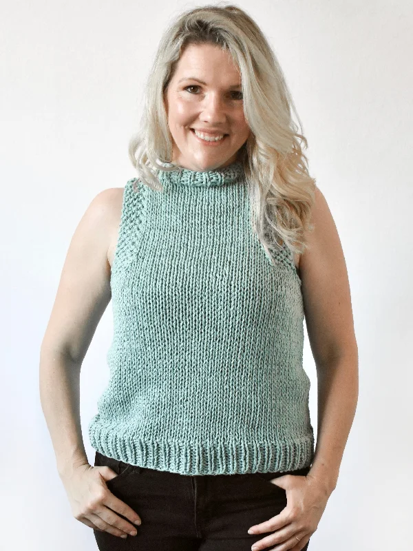 Knit Kit - Summer Tea Tank turquoise tank top