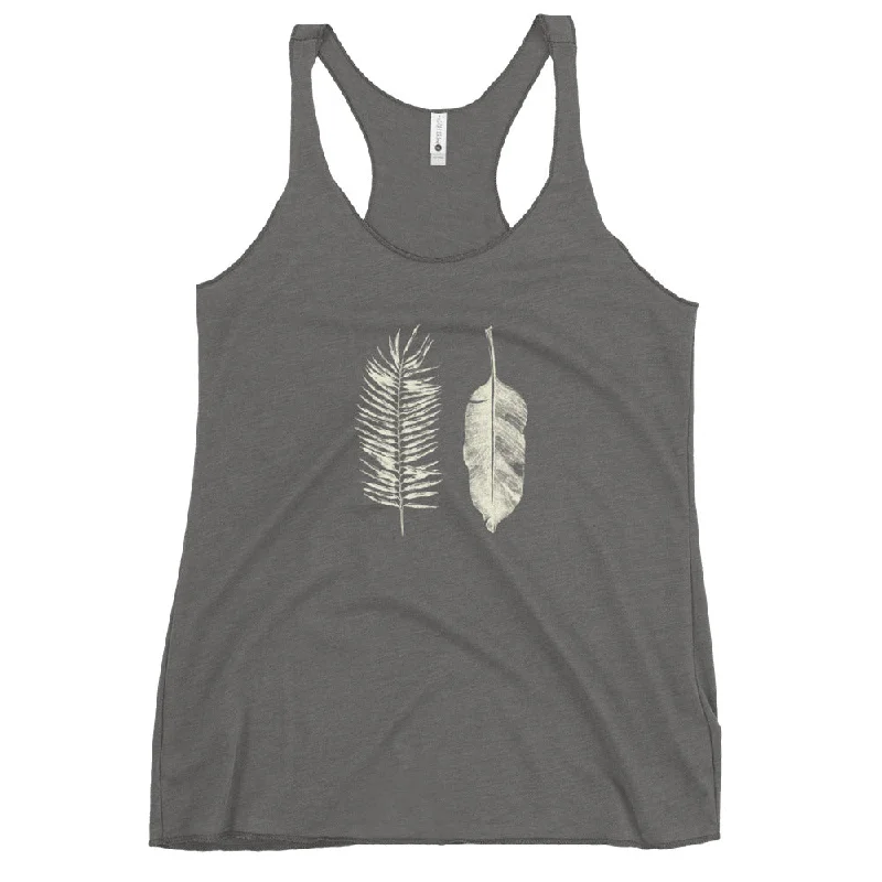 Tropical Leaf Racerback Tank black tank top