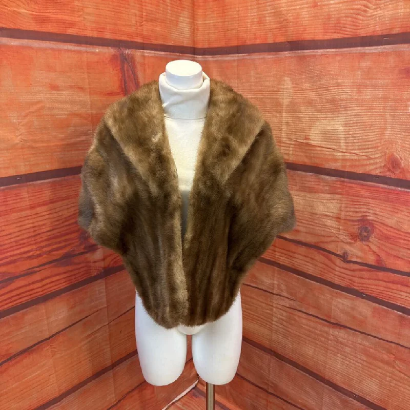 VINTAGE AUTUMN HAZE BRAND EMBA NAT BROWN MUTATION MINK FUR SHAWL AS IS TCC Cozy Wool Shawl Scarf