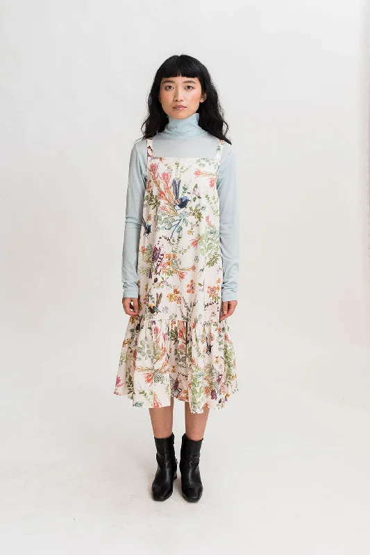 Smock Frill Dress in Muzi Floral Cream Tunics Timeless classic