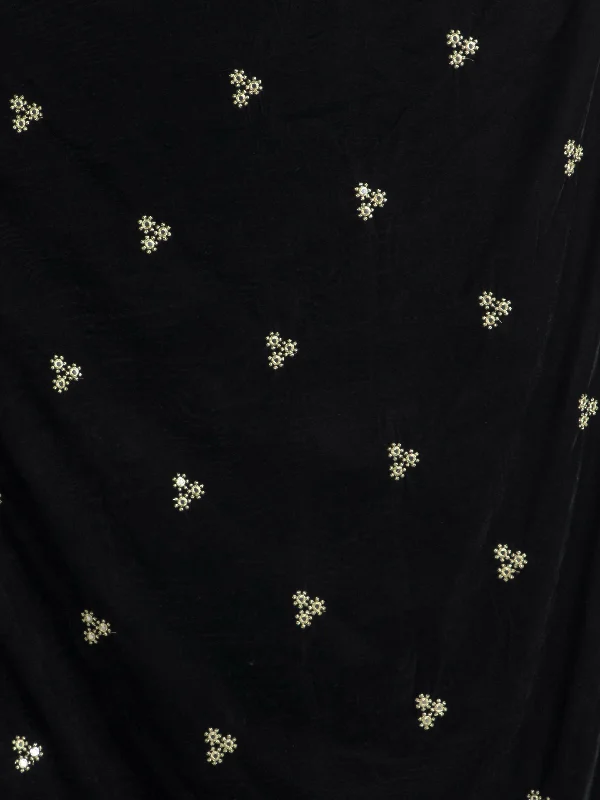 Black Embroidered Shawl Dupatta (Velvet) Stylish Oversized Wool Shawl