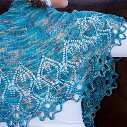 Kingswood Crescent Shawl by Emily Ross for Juniper Moons Farm Trendy Boho Style Shawl