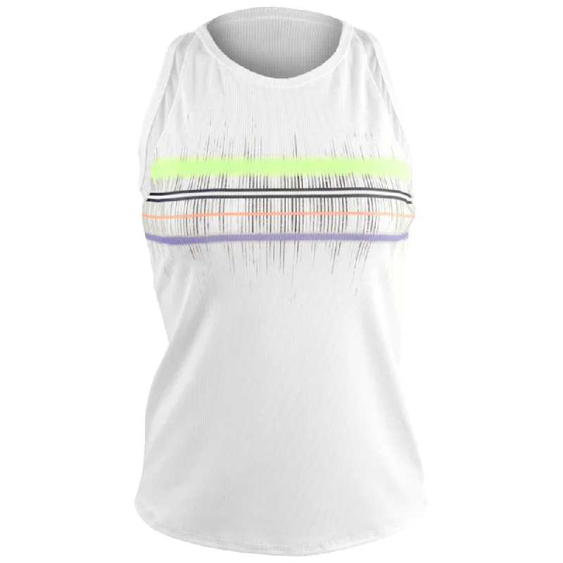 Lucky in Love Women's Electric Toile Between The Lines Tank - White/Navy cozy tank top