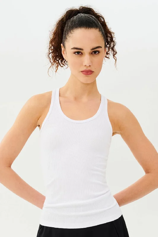 Ashby Rib Tank White cropped tank top