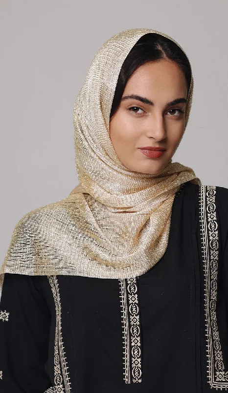 Silky Sparkle Non-slip Shawl Hijab - Champagne Soft Knit Shawl Poncho