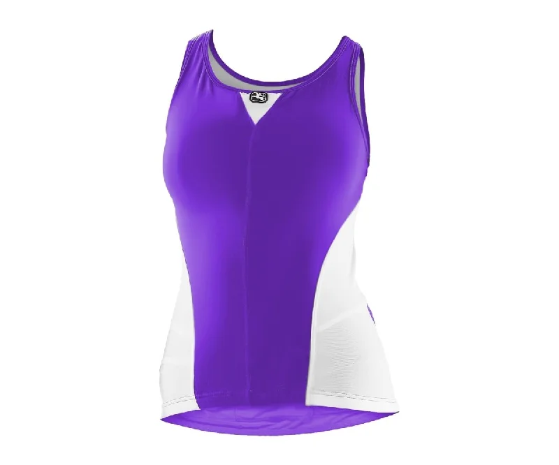 Giordana Womens Silverline Tank Jersey - Purple-White flexible tank top