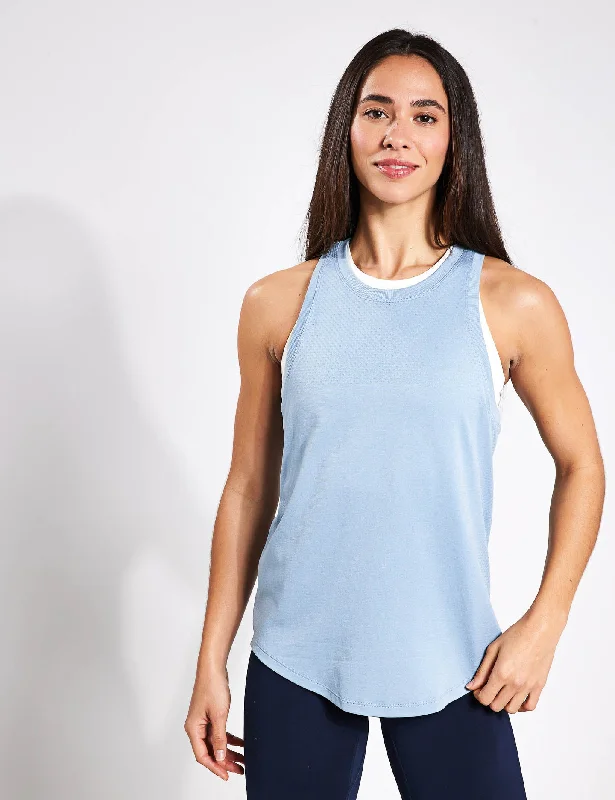 Dacey Longline Tank - Ashley Blue charcoal tank top