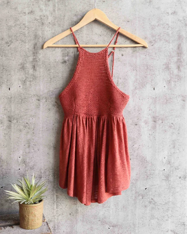 Free People - Road Trip Crochet Tank in Copper tie dye tank