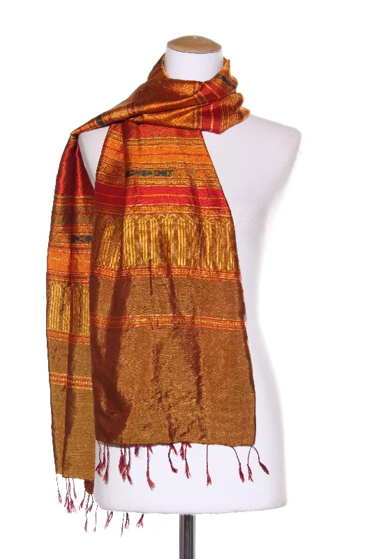 AUTUMNAL silk recycled sari shawl/scarf! Cozy Cashmere Shawl Throw