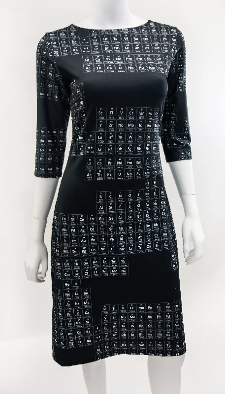 Periodic Table Dress Black+White Tunics Winter warm