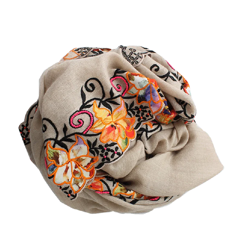 Printed Floral Shawl Cozy Knit Shawl Scarf