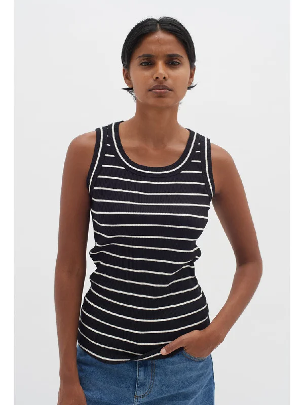 InWear DagnaIW Striped Tank Top Black & Whisper basic tank top