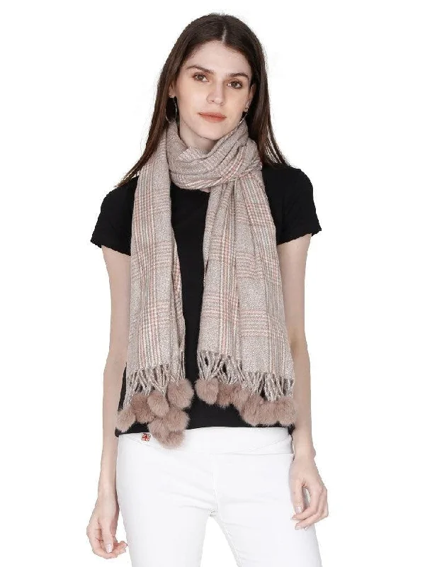 FabSeasons Beign Unisex Checkered Woolen Scarf, Muffler, Shawl and Stole Chic Knit Shawl Poncho