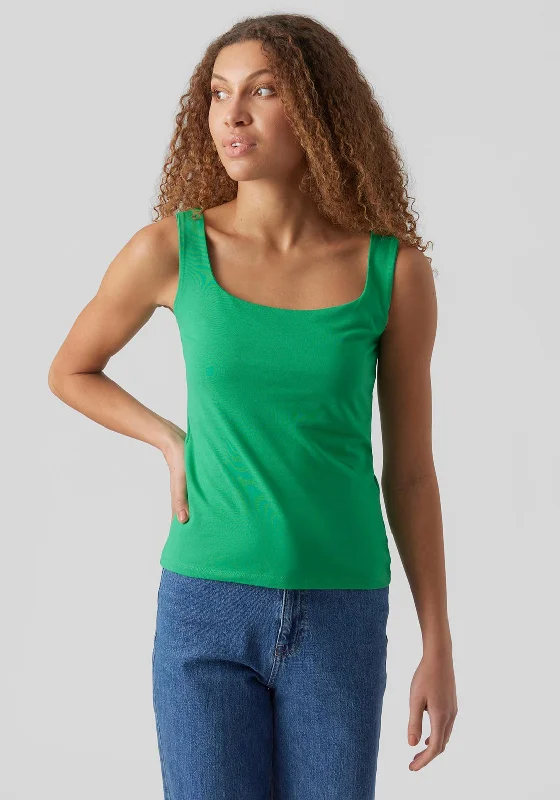 Vero Moda Ola Tank Top, Bright Green flirty tank top