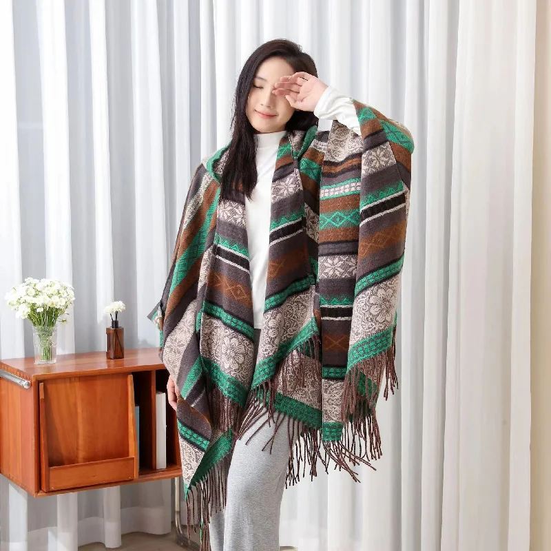 Women's  Ethnic Style Shawl Cozy Fleece Shawl Wrap