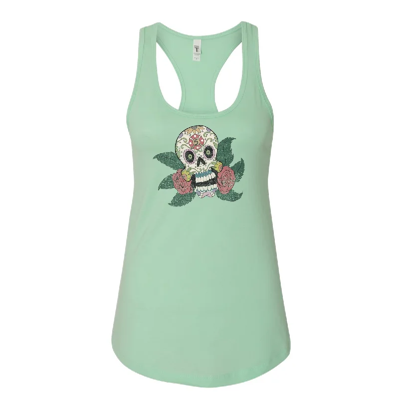 FFC 343 Maltese Sugar Skull Women's Racerback Tank adorable tank top