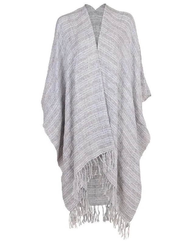 Plaid Open Shawl Soft Knit Shawl Poncho