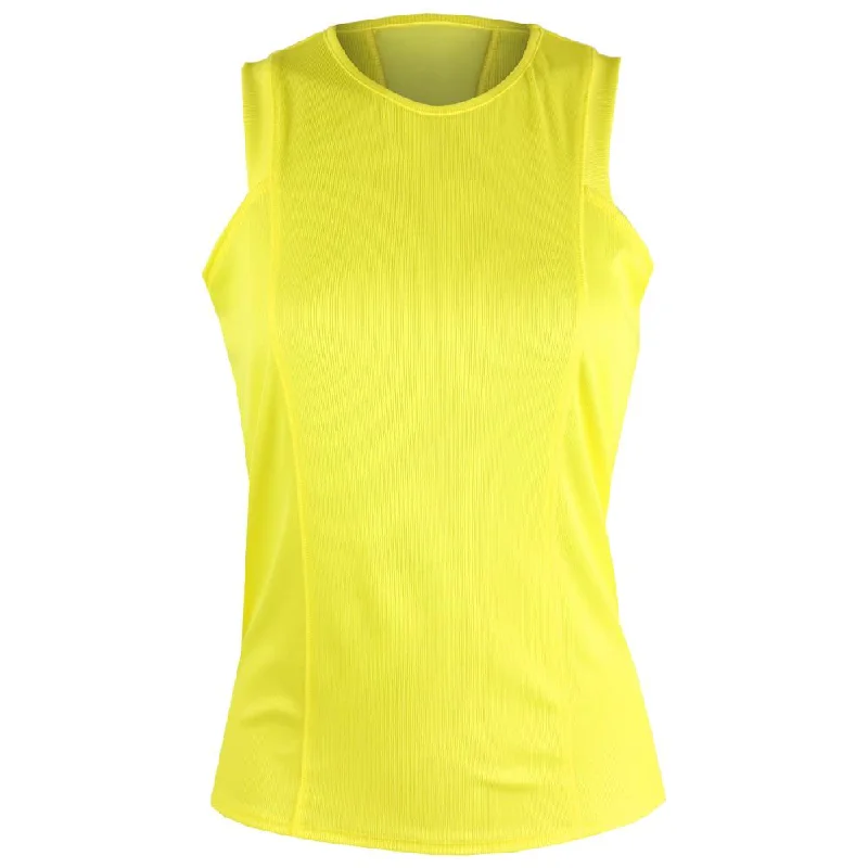 Lucky In Love Women's Swift Tie Back Tank - Yellow yoga tank top