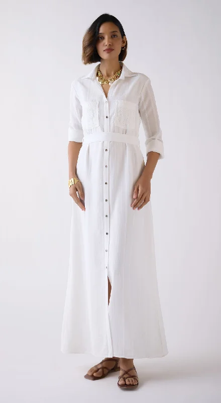 Ivory Shantley Lace Slit Dress Tunics Leisure comfortable