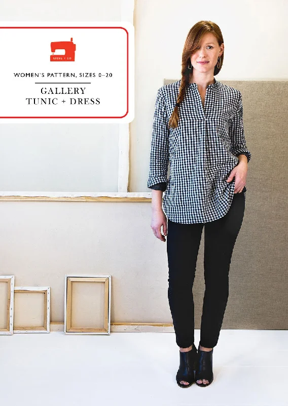 PDF Pattern - Gallery Tunic + Dress | Liesl + Co Turtleneck Neckline Stylish