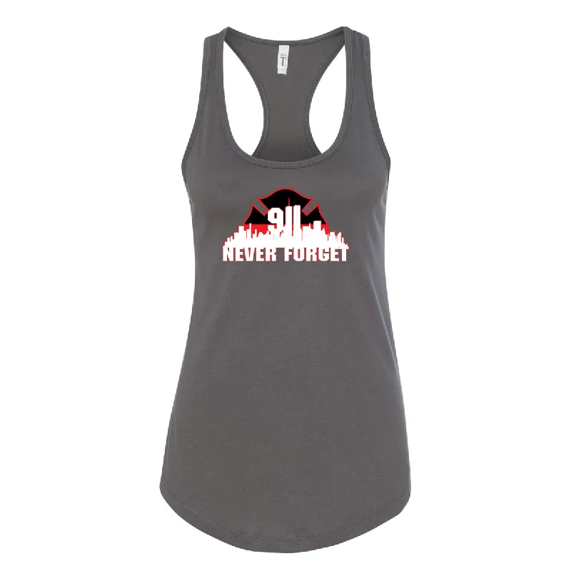 Thin Red Line 9/11 Skyline Women's Racerback Tank coral tank top