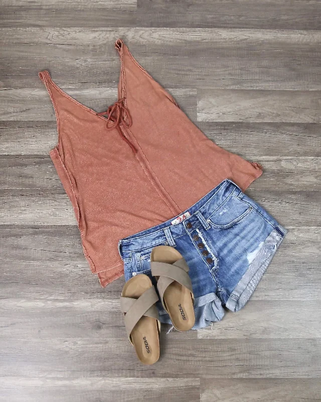 Free People - Scarlett Tank in Cedar strappy tank top