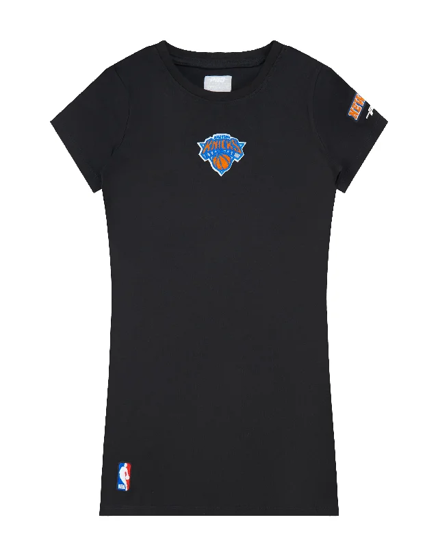 NBA NEW YORK KNICKS CLASSIC BIG GIRLS TEE DRESS (BLACK) Halter Neckline Beach