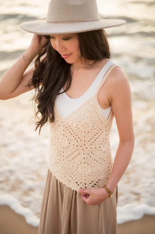 Crochet Kit - Breezy Days Daisy Tank Top - Solid stretchy tank top