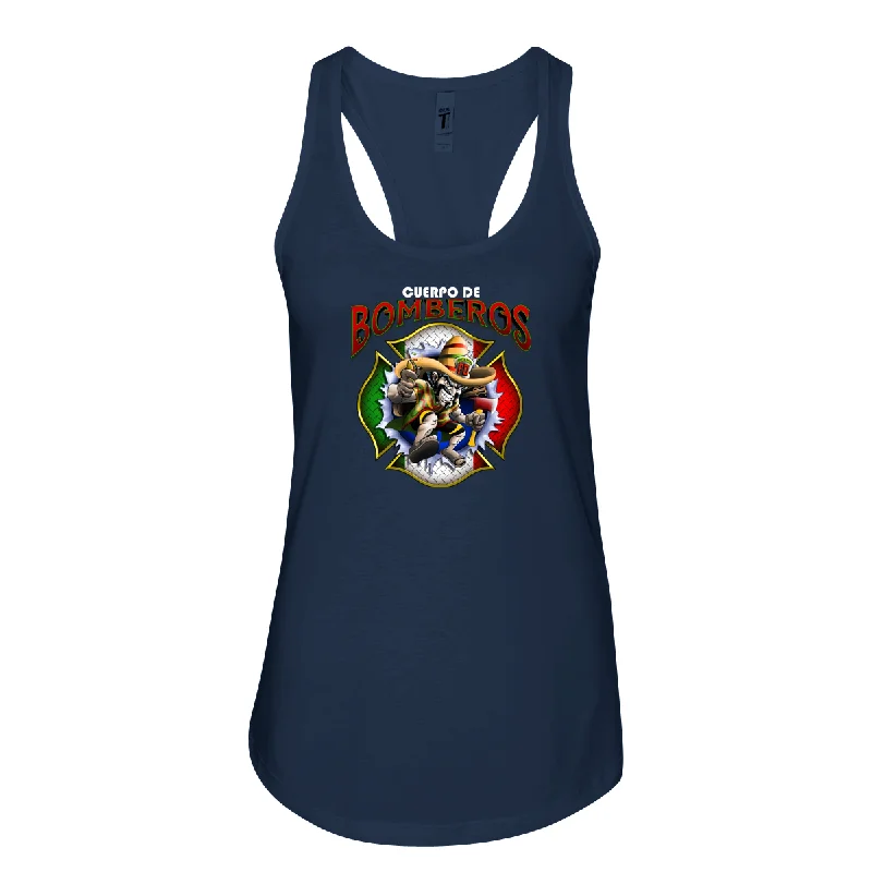 Cuerpo De Bomberos Maltese Women's Racerback Tank ribbed tank top