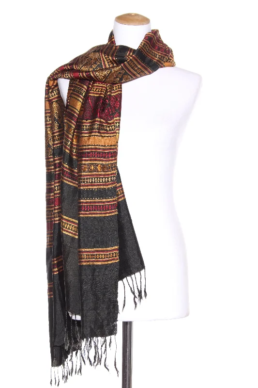 AUTUMNAL silk shawl/scarf! Stylish Knit Shawl Wrap