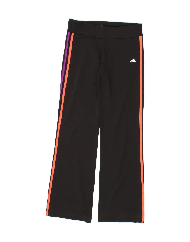 ADIDAS Womens Climalite Tracksuit Trousers UK 8/10 Small  Black Polyester Trousers Prom Sequined