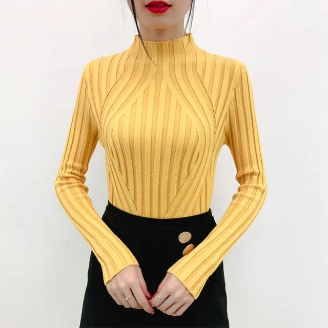 Women Autumn Spring Korean Version Long Sleeve Loose Sweater Women Slim S3699250 Mesh Sweater Canvas Denim