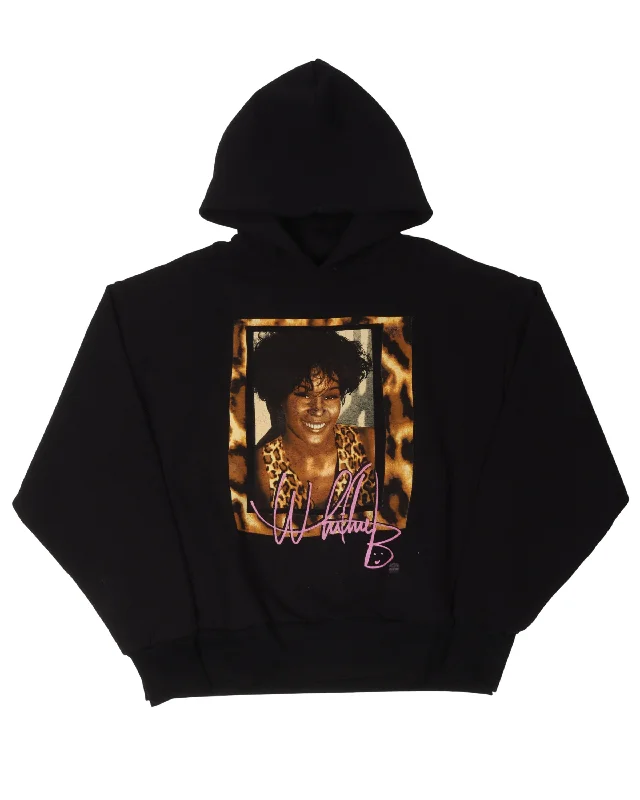 Reworked Vintage Whitney Houston Hoodie Hoodie with Contrast Stitching Detailed Premium