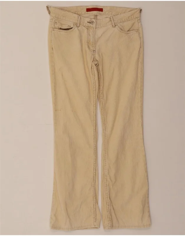 FCUK Womens Bootcut Corduroy Trousers US 10 Large W32 L28 Beige Cotton Trousers Favorite Customer