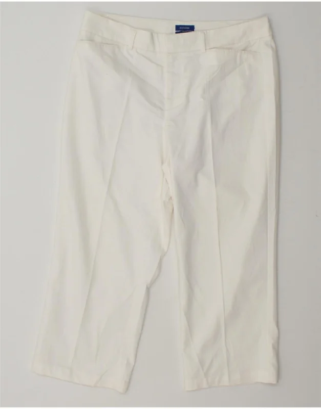 DOCKERS Womens Straight Capri Trousers W33 L22 White Trousers Essential Wardrobe