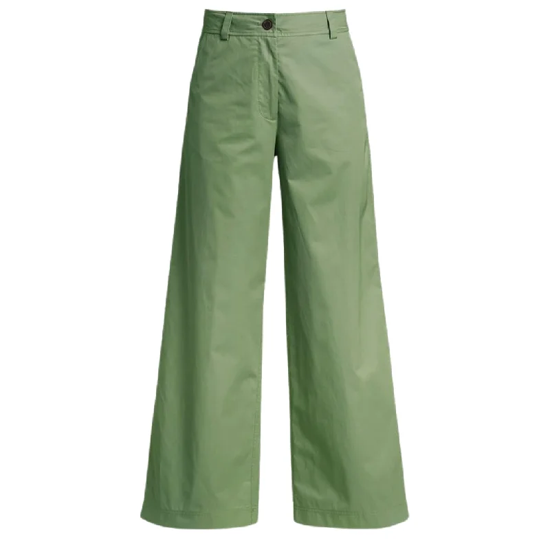 Parajumpers Amazonas Green Wide Flared Trousers Trousers Cargo pockets