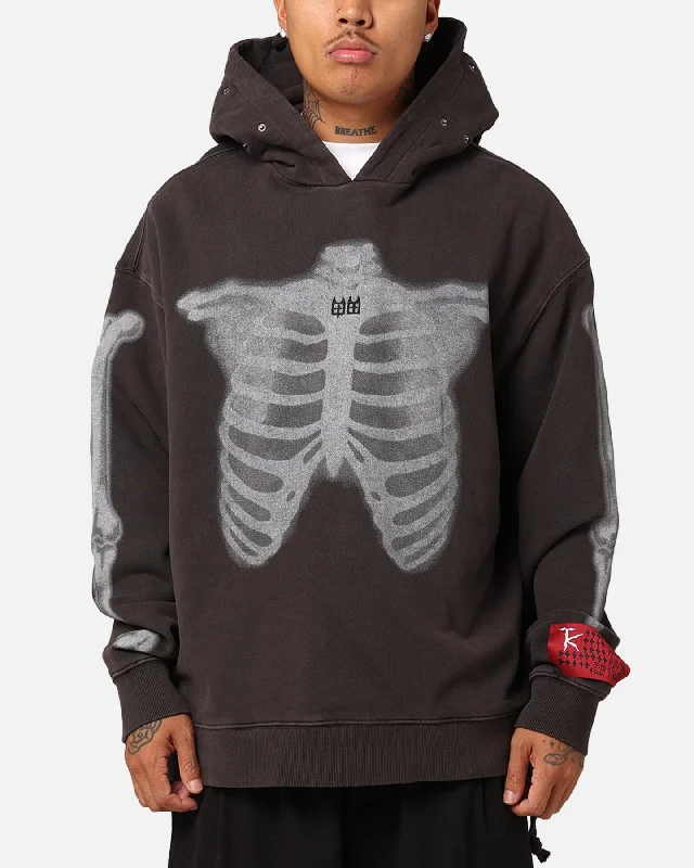 Ksubi X Trippie Redd Skeleton Biggie Hoodie Faded Black Hoodie Sweatshirt Pullover