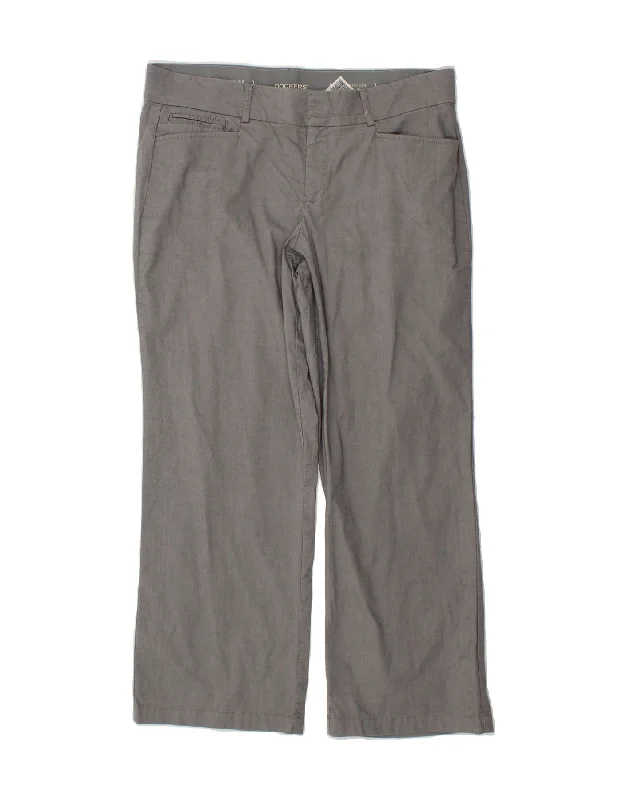 DOCKERS Womens Straight Casual Trousers US 16 2XL W34 L28 Grey Cotton Trousers Top Rated